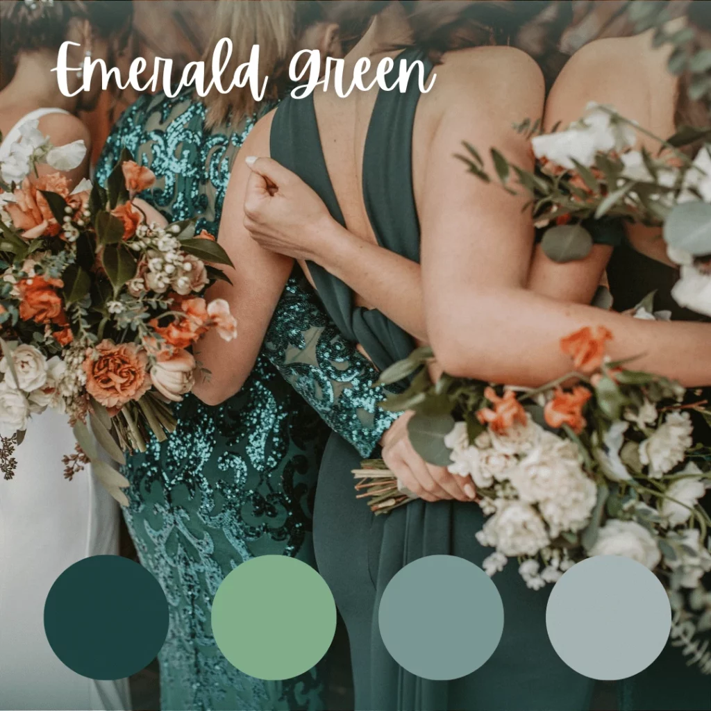 Green Navy Gold Summer Wedding Color Palette Card