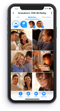 Image of a phone displaying photos