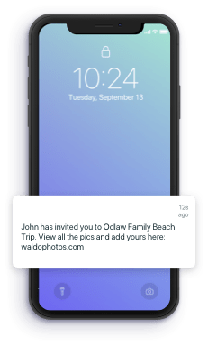 phone displaying a notification